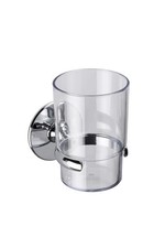 Croydex Chrome Duo Fix Glue or Screw Fix Slim Design Tumbler,9 x 6.5 x 9.5 cm