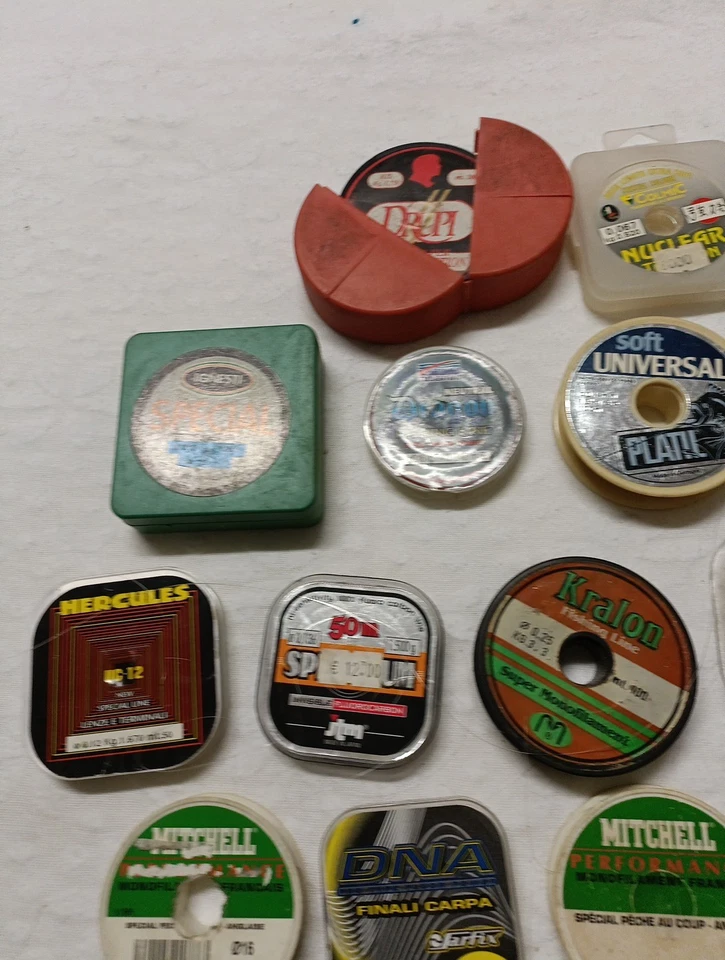 Filo Pesca Bobine Lotto 20 Pezzi Usate Da Collezione VintageLEGGETE DESCRIZIONE - Immagine 3 di 4