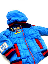 Disney Store Winter Coat Size 2 Toddlers Mickey Mouse Blue Hooded Zipper Jacket