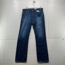 Adriano Goldschmied Jeans Mens 34 Protege Straight Leg Blue Denim fits 35x33