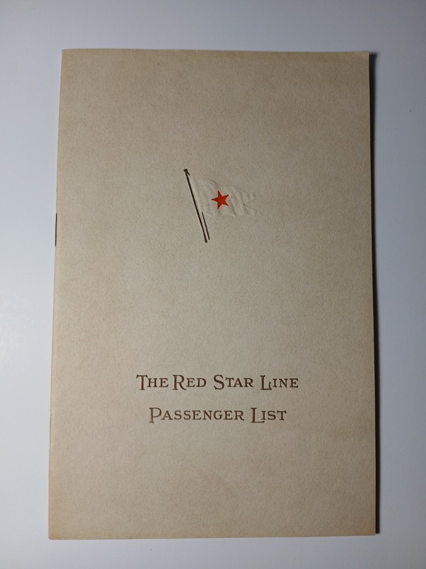 1930 Vintage Red Star Line Ocean Liner Steamship SS Lapland Passenger List Book