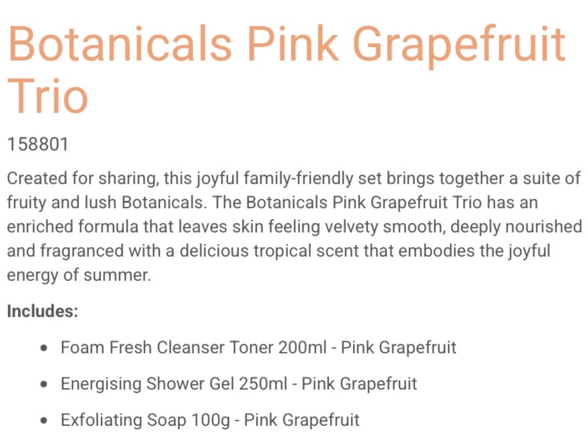 3 items Pink Grapefruit foam cleanser toner shower gel exfoliating soap