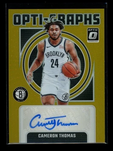 CAMERON CAM THOMAS 2024-25 Panini Donruss Optic GOLD Prizm Opti-Graphs AUTO /10