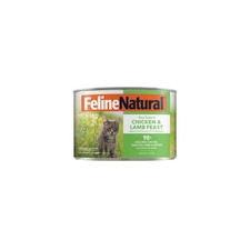 Feline Natural BPA-Free & Gelatin-Free Canned Cat Food, Chicken & Lamb 6oz 12 Pa