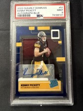2022 Panini Clearly Donruss Kenny Pickett #51 Blue Auto /99 PSA 9 Steelers
