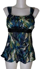 Y2K 90s Womens Blue Satin Babydoll Ethereal Grunge Coquette Cami Tank Top Sz M