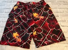 OP Ocean Pacific Board Shorts Mens 2XL Black Red Swim Trunks Beach