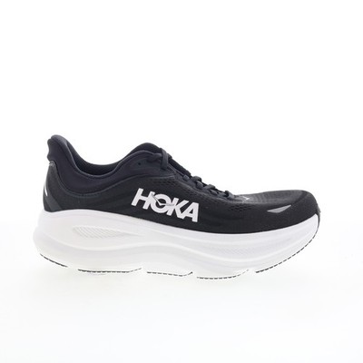 Hoka Bondi 9 Wide 1162014-BWHT Womens Black Wide Mesh Athletic Running Shoes 11