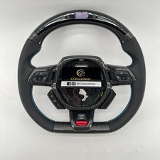 For Lamborghini Huracan 2015-2025 Real Carbon Fibe Steering Wheel With Top Led