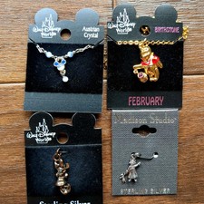 1990s Walt Disney World Vintage Jewelry Lot Mickey Minnie Pooh Sterling Silver