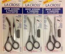  3 PACK LA Cross Sally Hansen Brow Scissors  Tweezers Complete Brow Care 73865