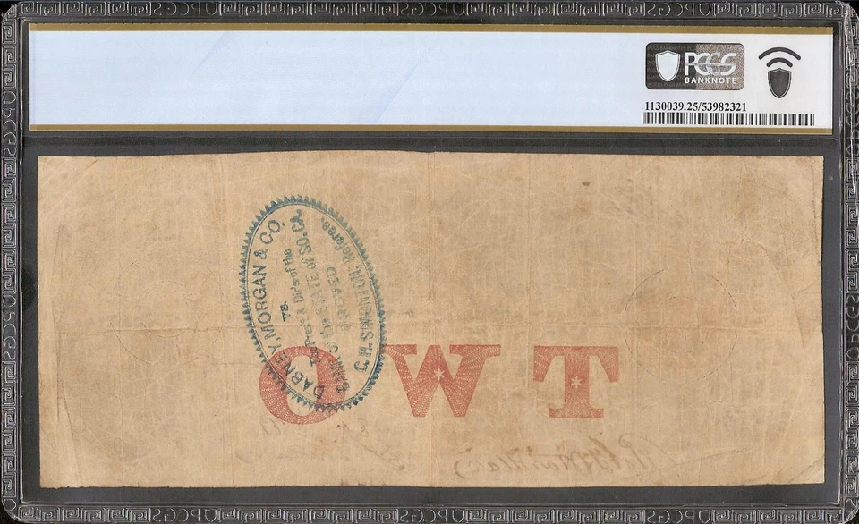 1861 $2 TWO DOLLAR SOUTH CAROLINA BANK NOTE LARGE PAPER MONEY CIVIL WAR PCGS 25 - Image 2 of 2