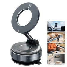 Vacuum Magnetic Phone Holder for Car Dash & Windshield - 360° Rotation Strong...