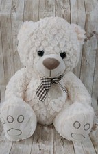 New L Cream Teddy Bear Plush Stuffed Animal Brown Bow Birthday Valentine's Gift
