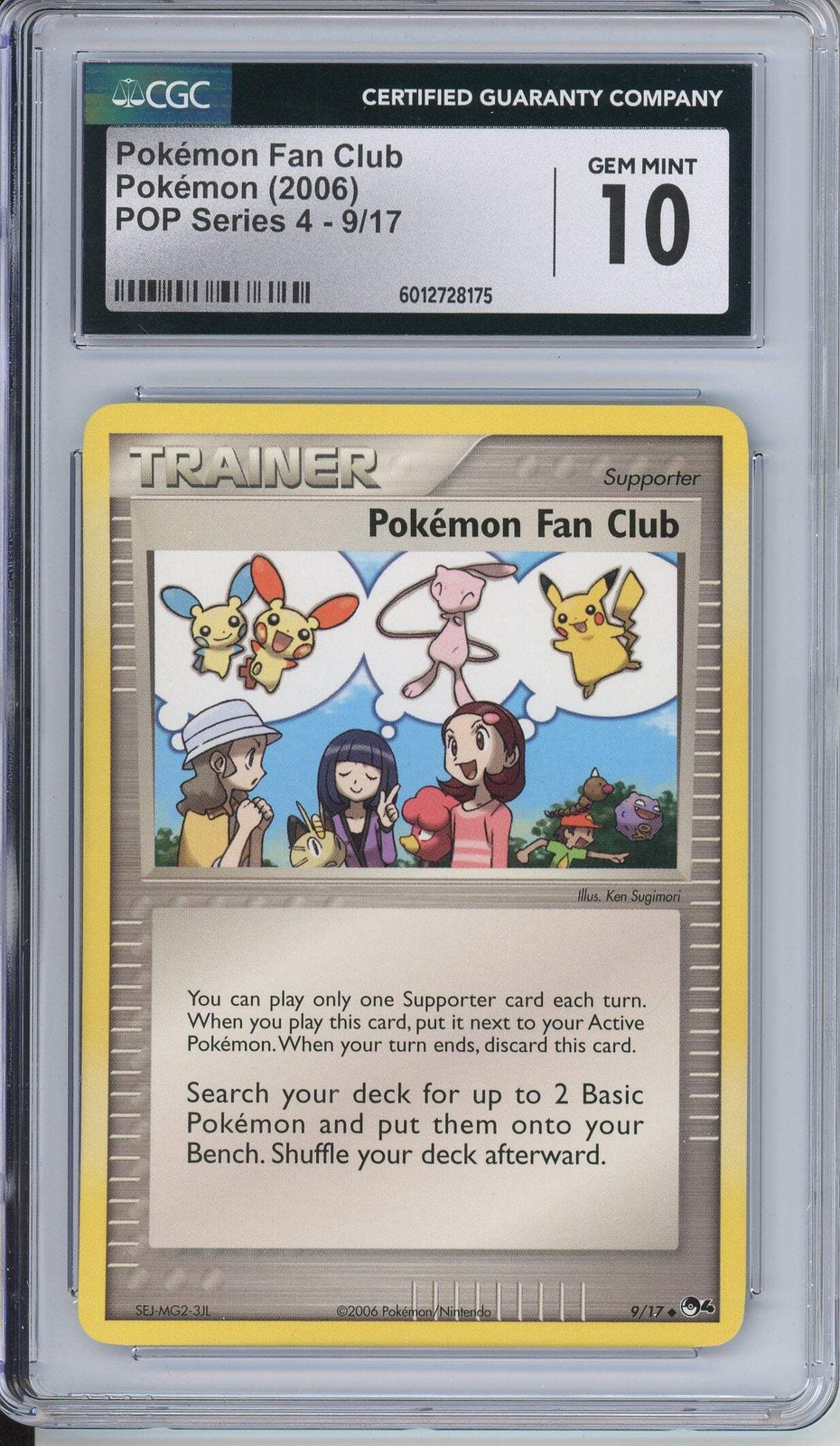 Pokemon Graded: Pokemon Fan Club 9/17 POP Series 4 (2016) CGC 10