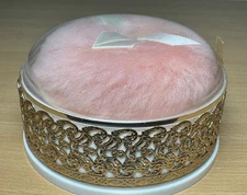 New Vintage Chantilly Scented Dusting Powder 8oz - Rare Container - Gold Pink