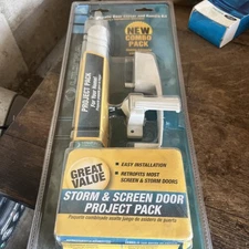 NOS Ultra Pneumatic Door Closer Handle Kit Fits Most Storm Screen Doors White