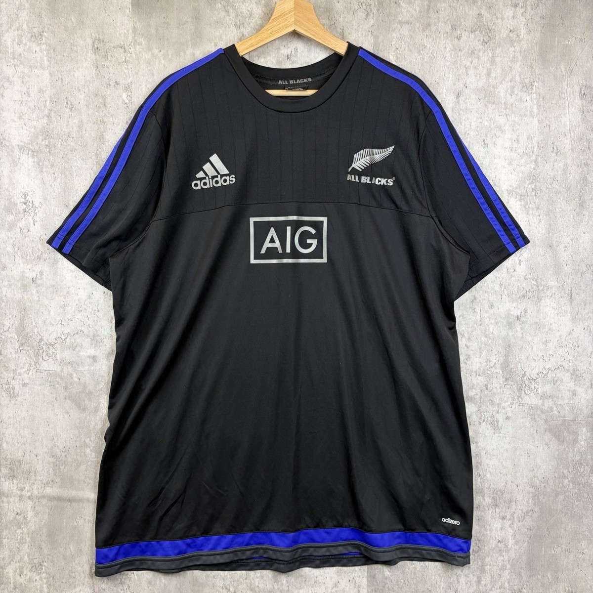 Adidas All Blacks Rugby Shirt 2015 AIG Sponsor – Black/Purple XL