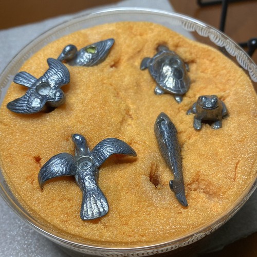 Vtg Reed & Barton Pewter Birthday Candle Holders Set of 6 Birds Frog Fish Turtle - 第 5/7 張圖片