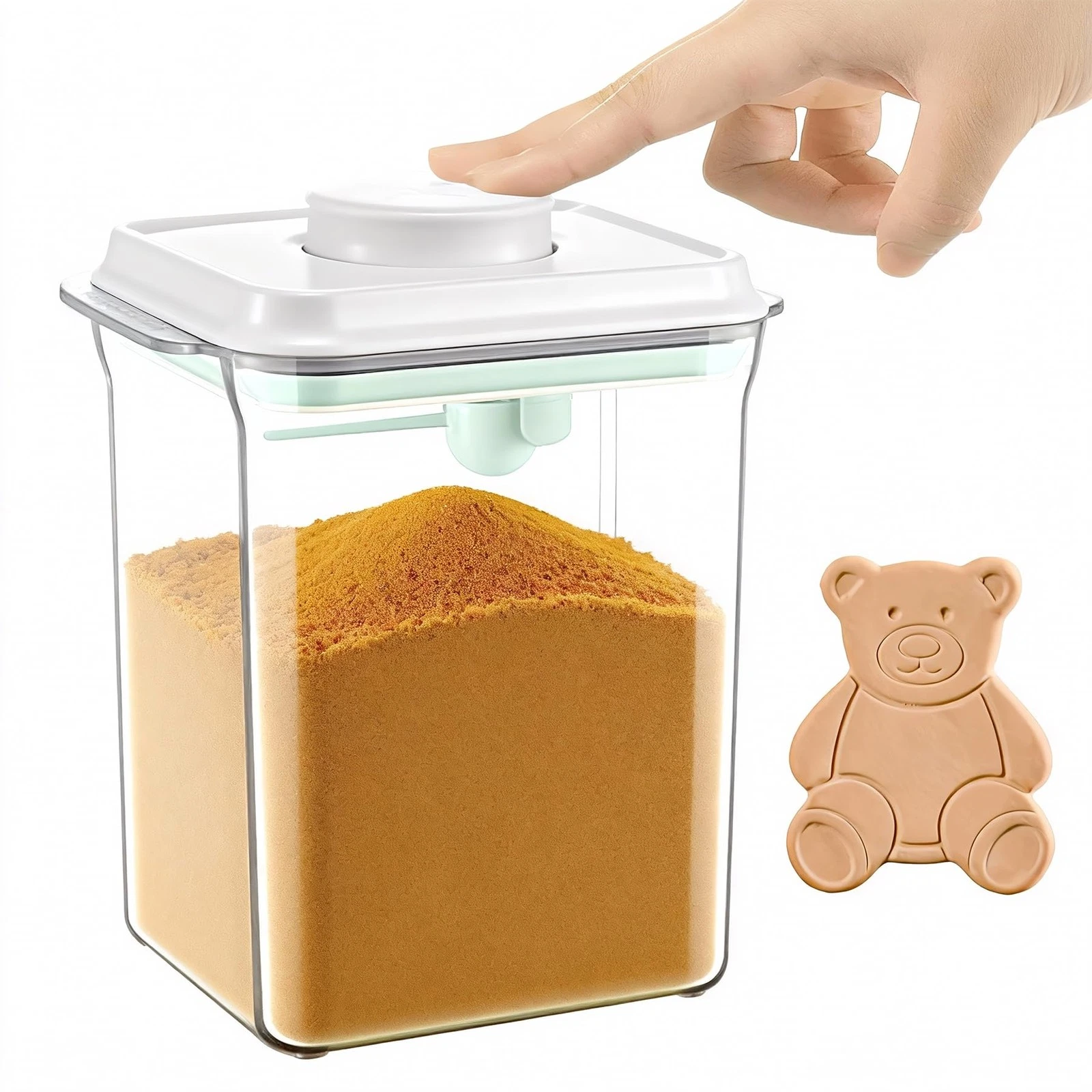 Pop Airtight Brown-Sugar Keeper Container - 2.3Qt / 2.3L Clear Jar | 1/2 Tabl...
