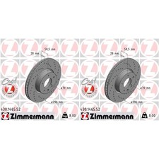 2x ZIMMERMANN SPORT BREMSSCHEIBEN 296mm GELOCHT VORNE passend für OPEL OMEGA SEN