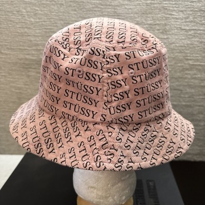 Stussy Eva Printed Corduroy Bucket Hat Pink Adult Size M/L Skater