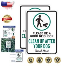 Durable Dog Signs 2 Pack 14x10" - Rust-Free Aluminum, UV Protected, Easy Mount