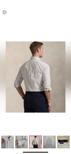 Polo Ralph Lauren Men's Classic Fit Striped Stretch Oxford Shirt logo office - Picture 9 of 15