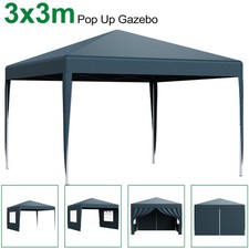 Image of Pop Up Gazebo Garden 3x3m Tent Marquee Water Resistant Awning Canopy with Sides