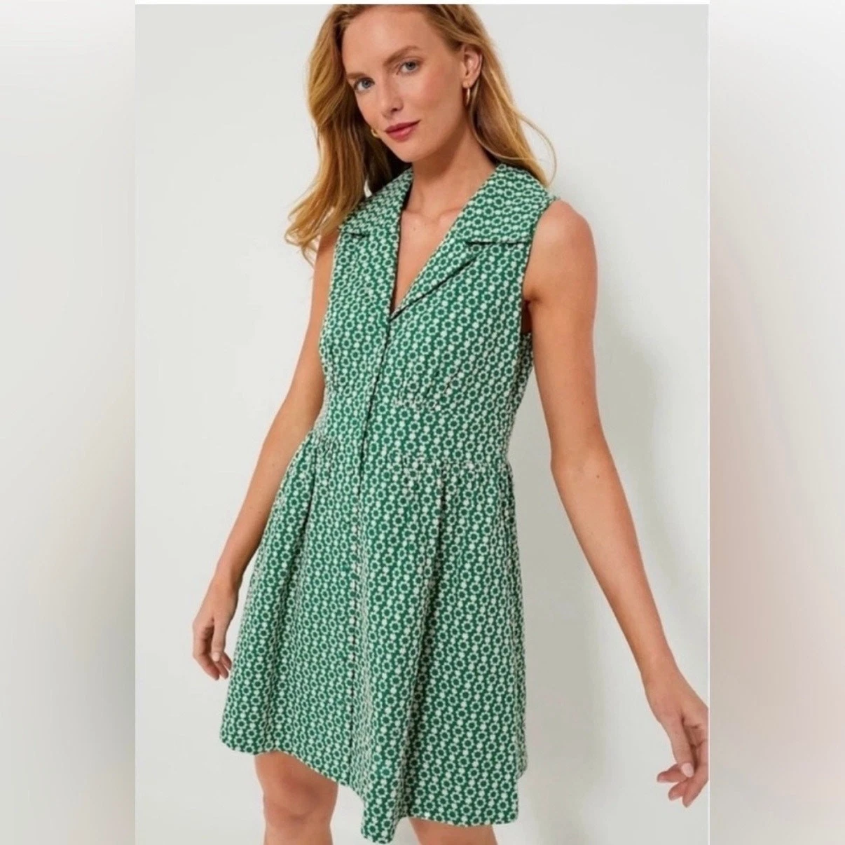 Pomander Place Greenbriar Eyelet Sleeveless Noelle Shirt Dress Size Medium