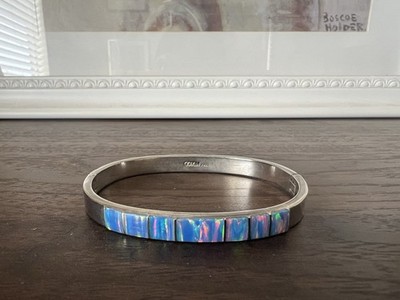 Vintage Mexican Opal 925 Sterling Silver Bangle Bracelet | eBay