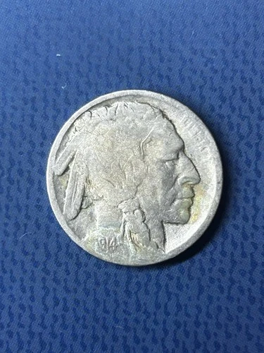 1914 Buffalo Nickel Very Good Condition Semi Key Date Acid Coin As Imaged #H93