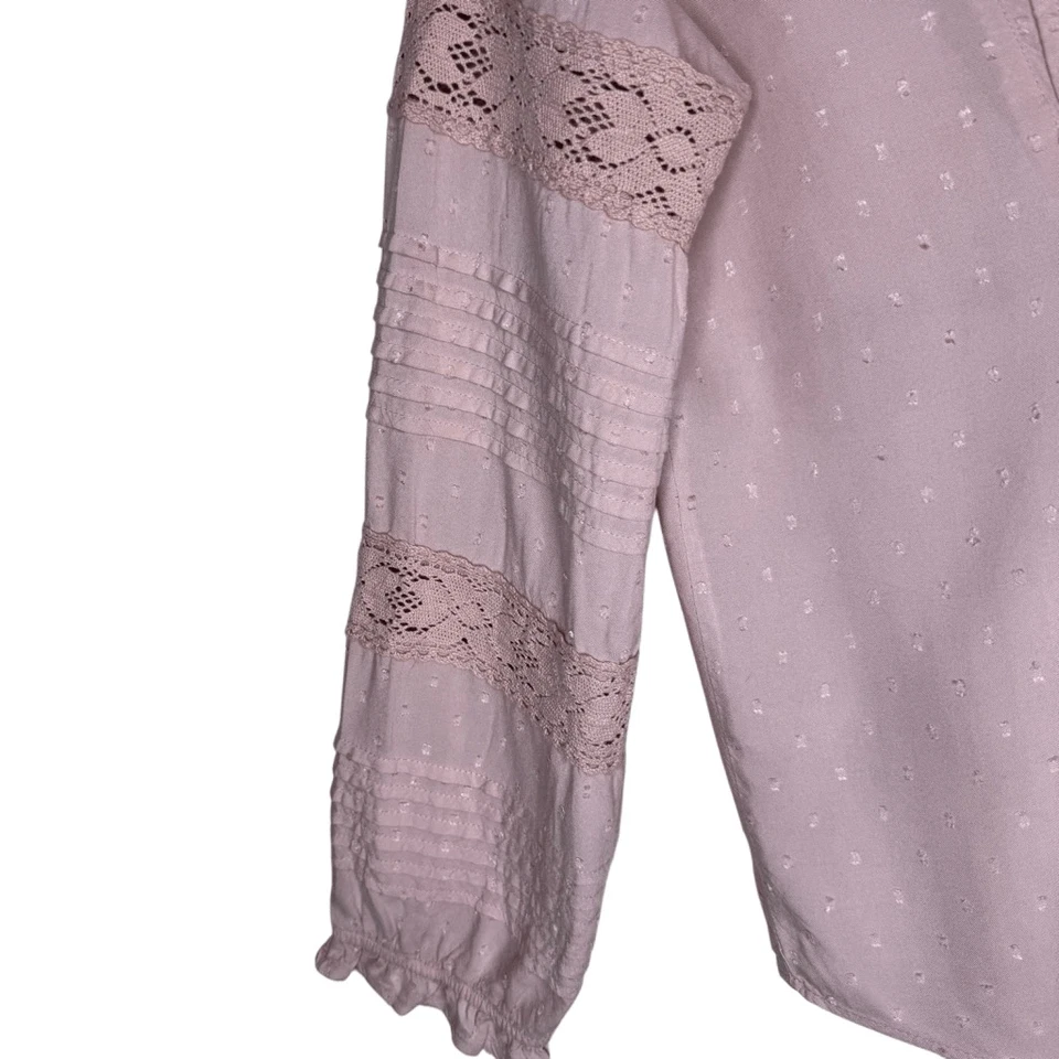 Top túnica Sundance Dusty Pink Spirit Lake con encaje y pintucks talla M boho Foto 4 de 4