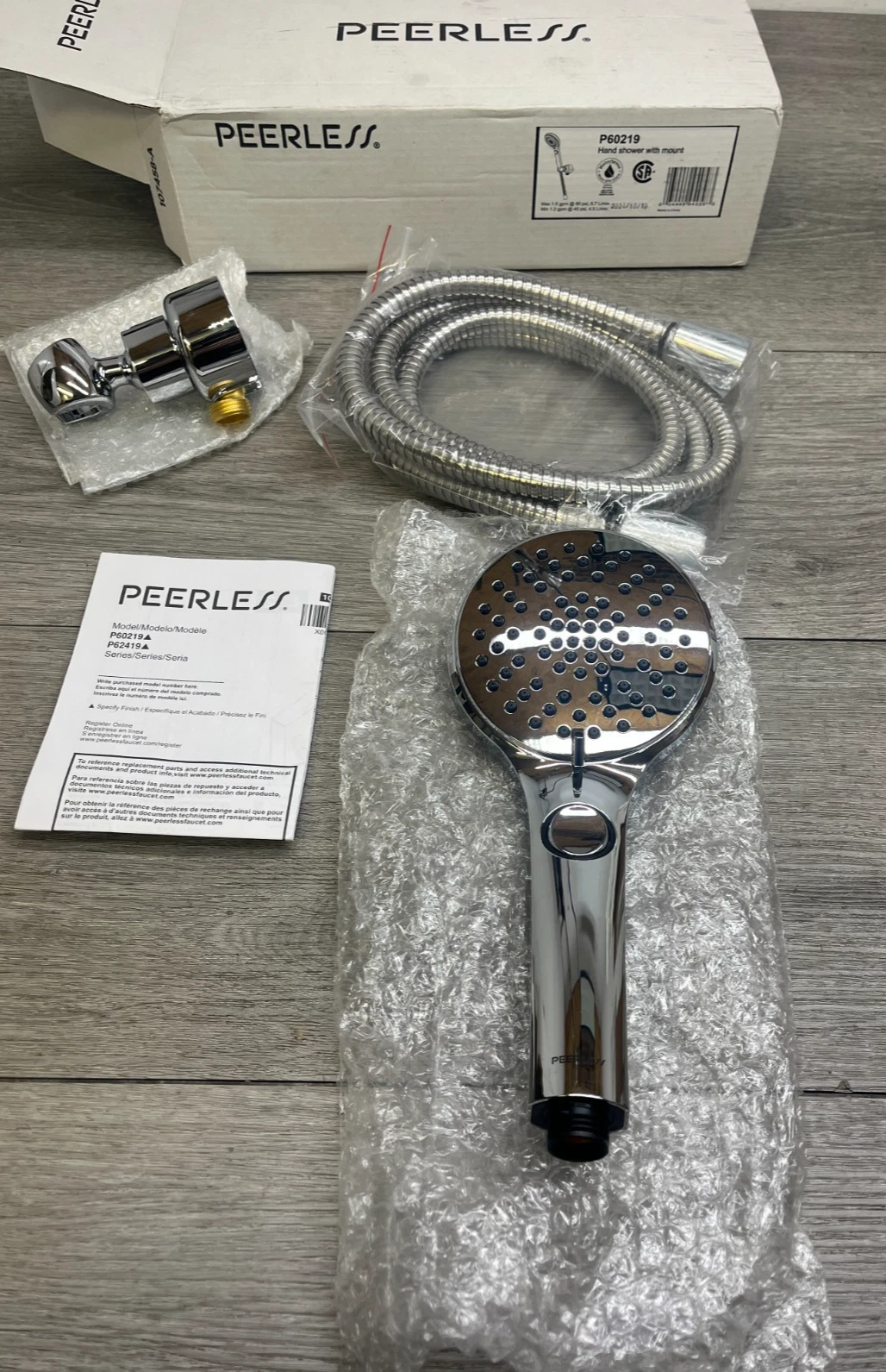 Peerless P60219 Xander 1.5 GPM Multi Function Hand Shower Package