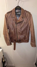 Schott NYC Perfecto One Star 626 Brown Cowhide Fitted Leather Jacket Size Medium