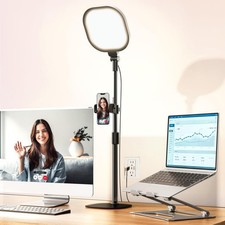 Video Conference Lighting for Zoom Meeting, Ring Light for Desk with Flexible...