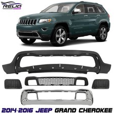 Front Bumper Cover Textured Bumper Grille Kit For 2014-16 Jeep Grand Cherokee