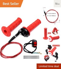 7/8" 22mm Twist Throttle Accelerator Soft Rubble Handle Grip Cable kit for 50...