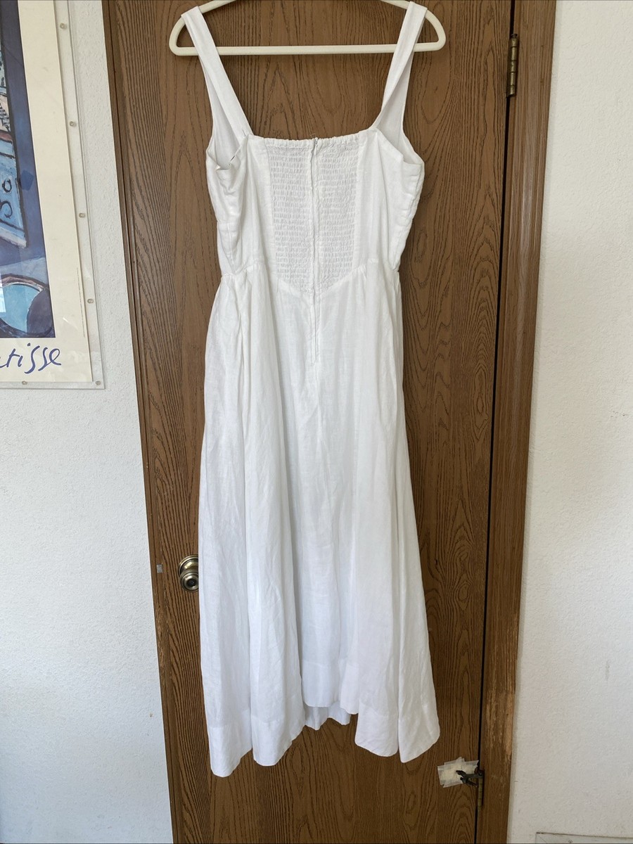 Quince 100% Linen Corset Style Drop Waist Midi Dress Size M Cotton Lined |  eBay