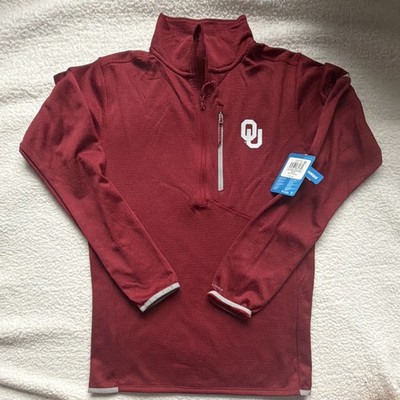 Columbia Oklahoma Sooners Men's Red 1/2 Zip Fleece Mock Neck S XO4617-686