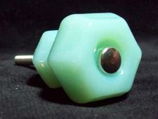 Small Jadite Green Glass Cabinet Drawer Knob