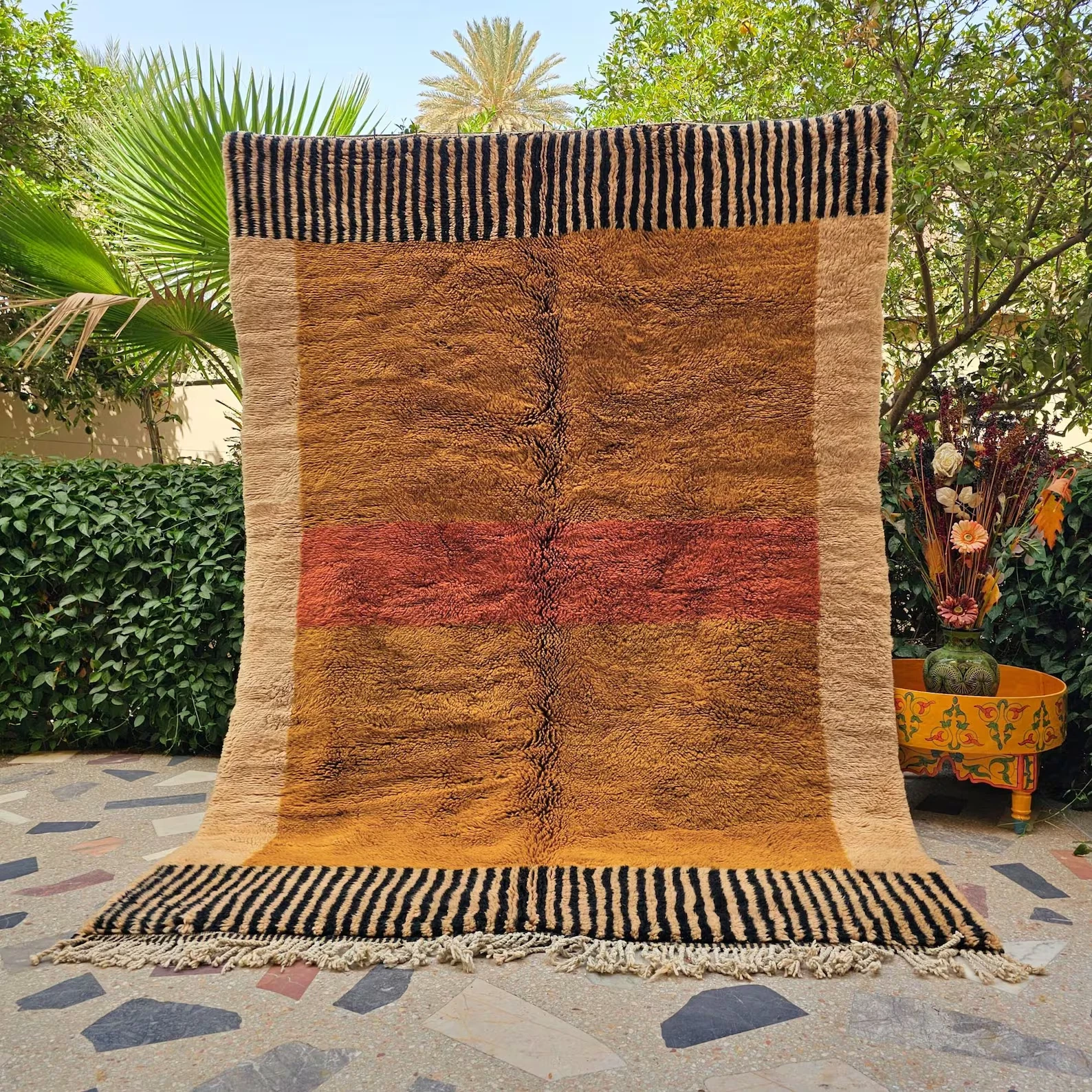 Boho Moroccan Rug – Vintage Berber Wool Carpet, Hand-Knotted Tribal Art