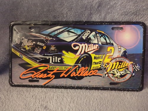 Rusty Wallace Penske Racing NASCAR License Plate -Ok Condition