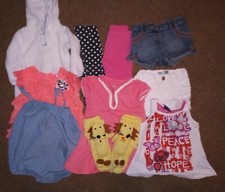 Toddler Girls Lot Of 10 Various Mix Clothing Lot Sizes 6,9,12,18 M