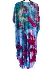 Colorful Tie dye dress| Boho Reyon Caftan | Soft woven rayon |
