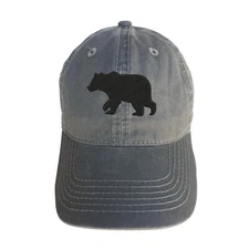 Bear Silhouette Dad Hat Cap Vintage Style Adjustable Strap Animal Curve Bill