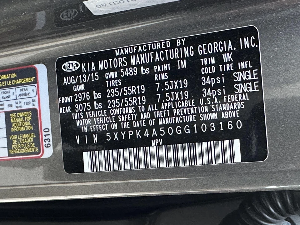 KIA SORENTO 2016-2018 tanque de combustible 18,7 galones OEM # 31150C6200 usado OEM Foto 4 de 4