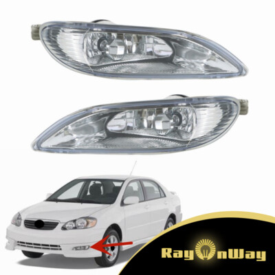 For 2002 2003 2004 Toyota Camry Right&Left Side Clear Lens Fog Lights Lamps Assy