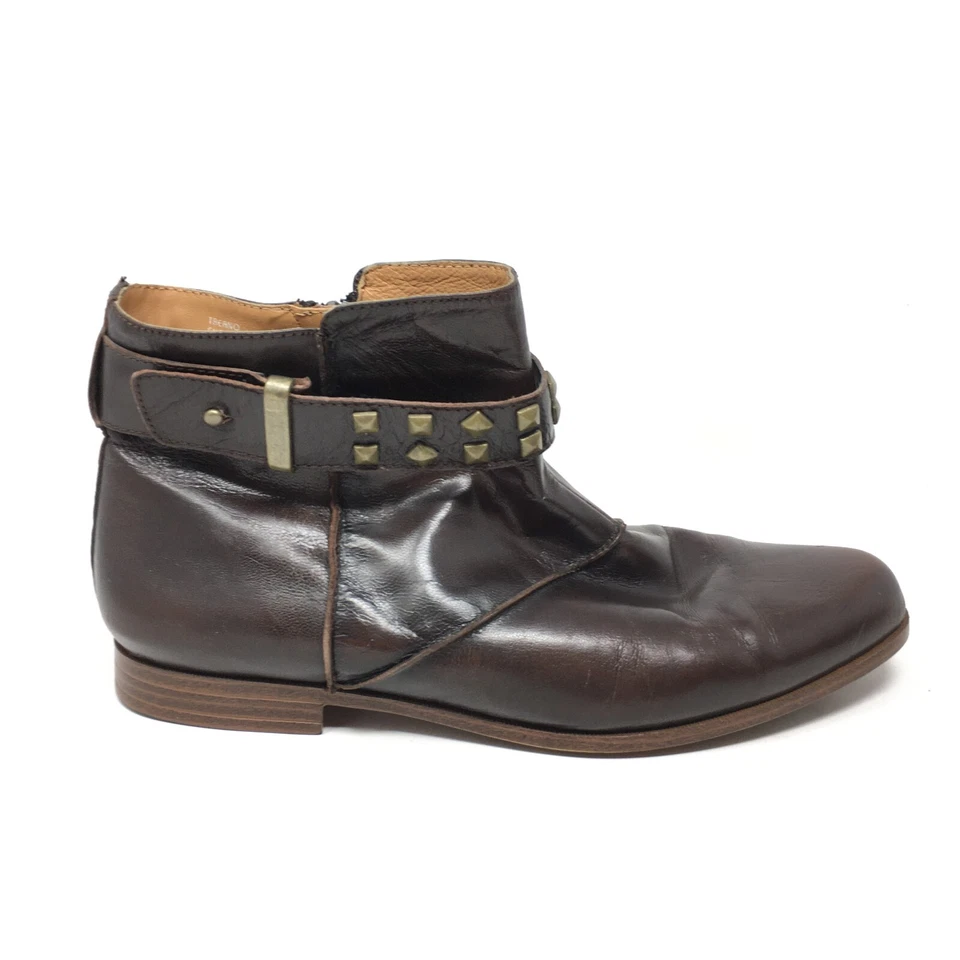Earthies Treano Ankle Boots Booties Shoes Womens Size 10 Brown Leather Side Zip - Image 4 of 4