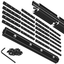 20pc Inside Joint Bracket Straight Connector 2020-T Slot Aluminum Profiles Black
